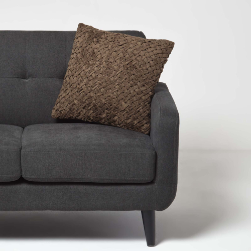 Homescapes (Brown) Sofia Pleated Velvet Cushion 1