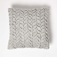(Grey) Grace Pleated Velvet Cushion