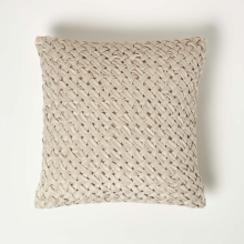(Cream) Sofia Pleated Velvet Cushion