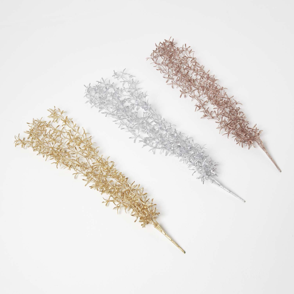 Silver & Gold Mistletoe Garland Set of 3, 53 cm