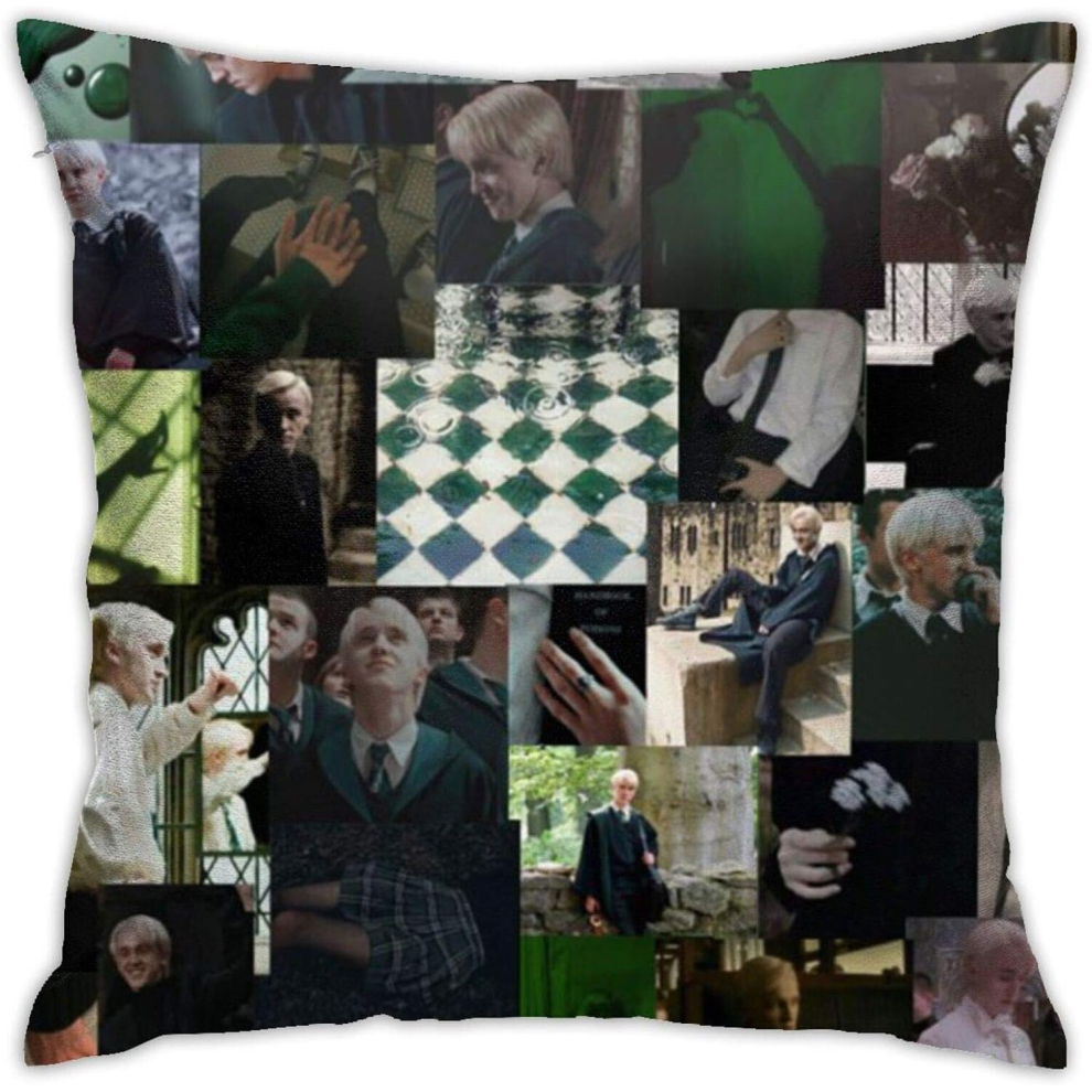 Draco-Malfoy Pillow Covers Decorative Square Pillowcase Soft Solid Cushion Case 18 X 18 Inch