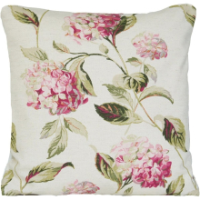 Hydrangea Cushion Cover Floral Decorative Pillow Case Laura Ashley Fabric Pink Green Scatter (45cmx45cm)