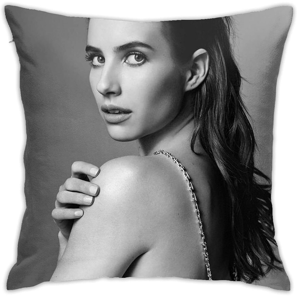 Emma Roberts Pillow Covers Pillow Cases Soft Cushion Cover Decorative Throw Pillow Sofa Car Square Pillowcase for Home Bed Decor(18x18in)-image-OPC-PCRPYG7-NEW