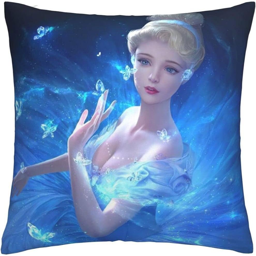 Cinderella Soft Cushion Covers 45 X 45 Cm Square Throw Pillowcases Comfy Decorative Throw Pillow Cases Luxury Pillow Cover-image-OPC-PCRPYRW-NEW