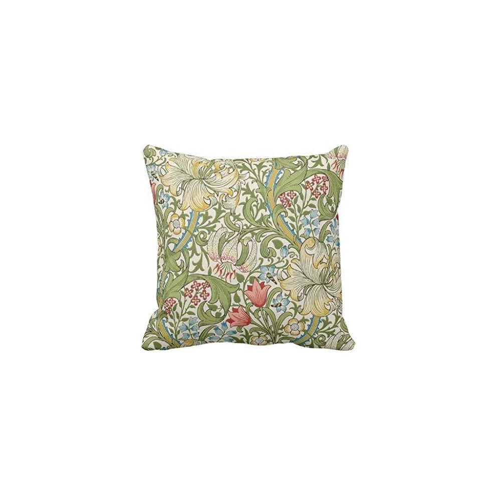 golden lily by william morris throw pillow case