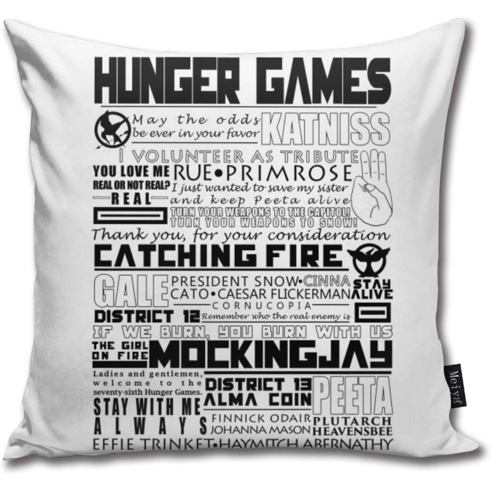 Kerota Hunger Games Throw Pillow Covers 18 X 18 Inch ?45 X 45Cm? For Couch Bed Farmhouse Christmas Home Decorative