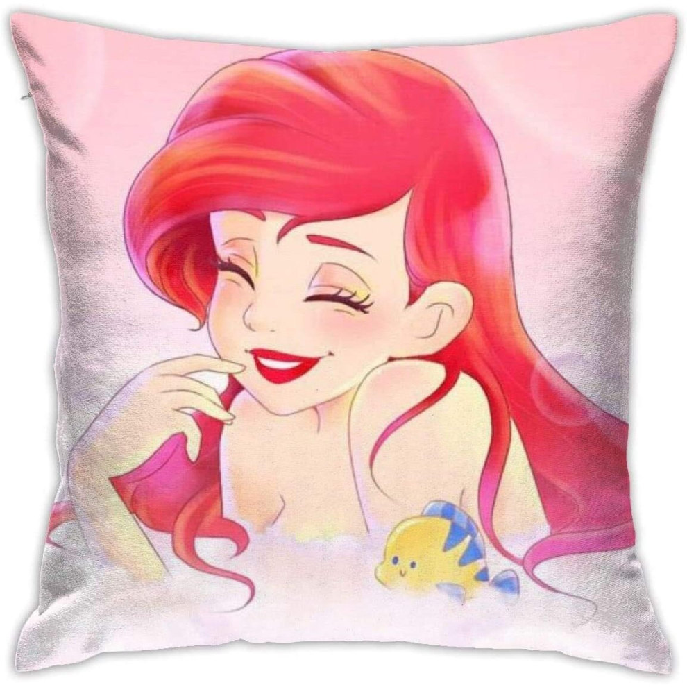 Throw Pillow Covers Little Mermaid Pillowcase Cushion Case for Sofa Bed Chair Home Decor.(18x18 Inch)-image-OPC-PCRQ6KN-NEW