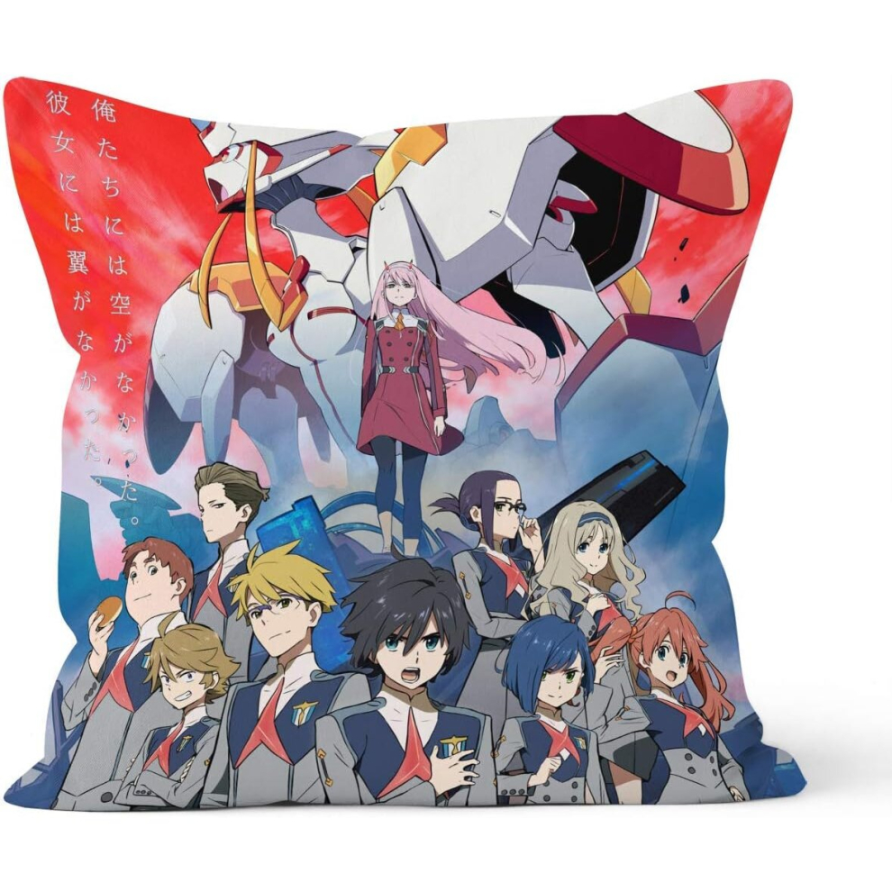 DARLING in the FRANXX Anime Pillowcase Gift,Apply to Car decoration Home Sofa Bedding,size 18x18 Inch (45 cm X 45 cm)-image-OPC-PCRQ7FQ-NEW