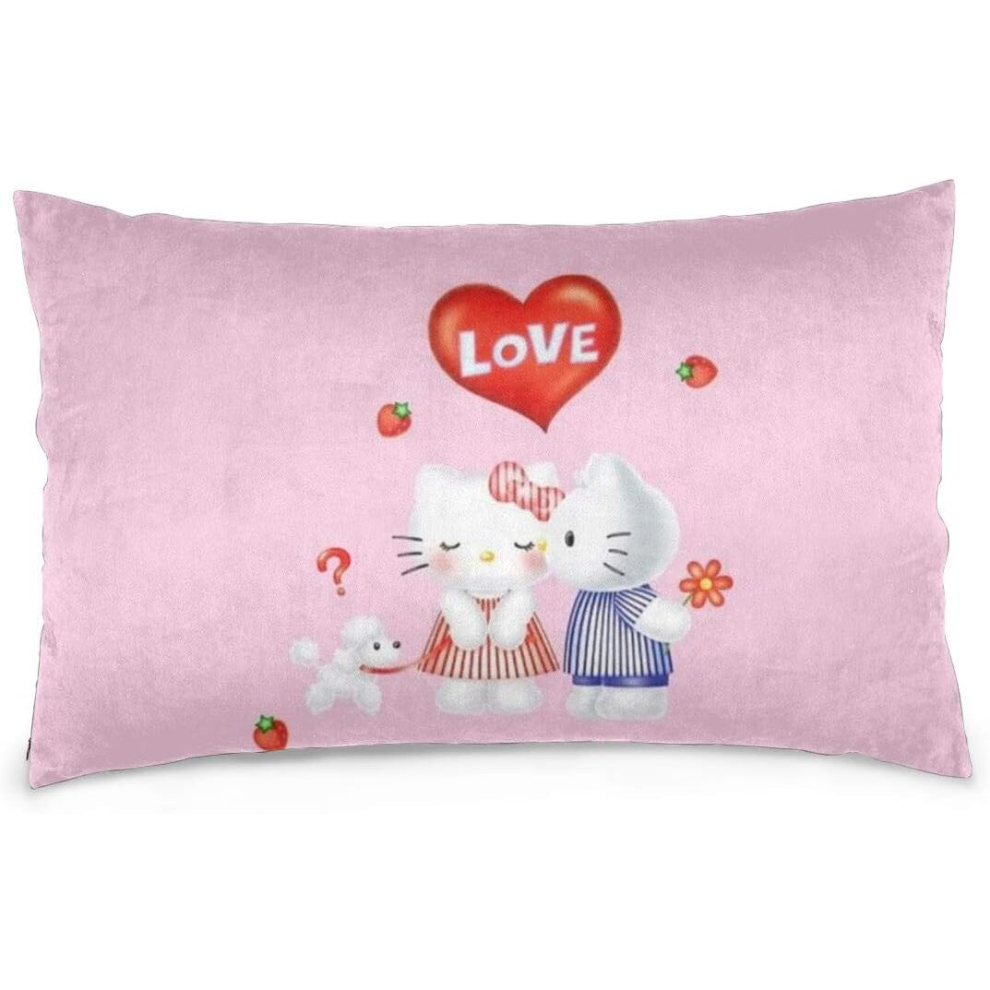 Hello Kitty Throw Pillow Covers Decorative Pillowcases Soft Cushion Cover 20"X30"