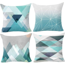 Geometric Cushion Covers 18x18 Pleasant Plush fabric Throw Pillow Covers 45cm x 45cm Set of 4pcs Teal
