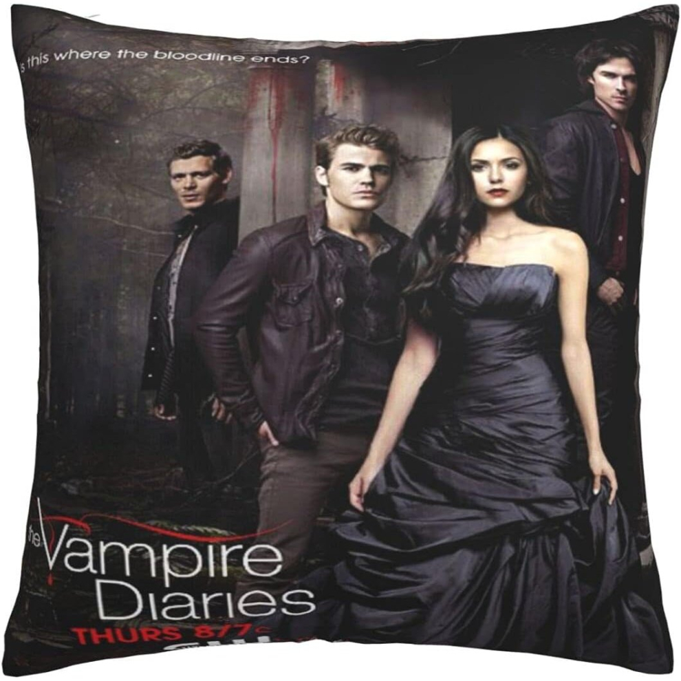 Soft Cushion Covers Pillowcases,The Vampire Diaries Decorative Large Square Washable Throw Pillow Cases for Living Room, Sofa, Bedroom, Home Car