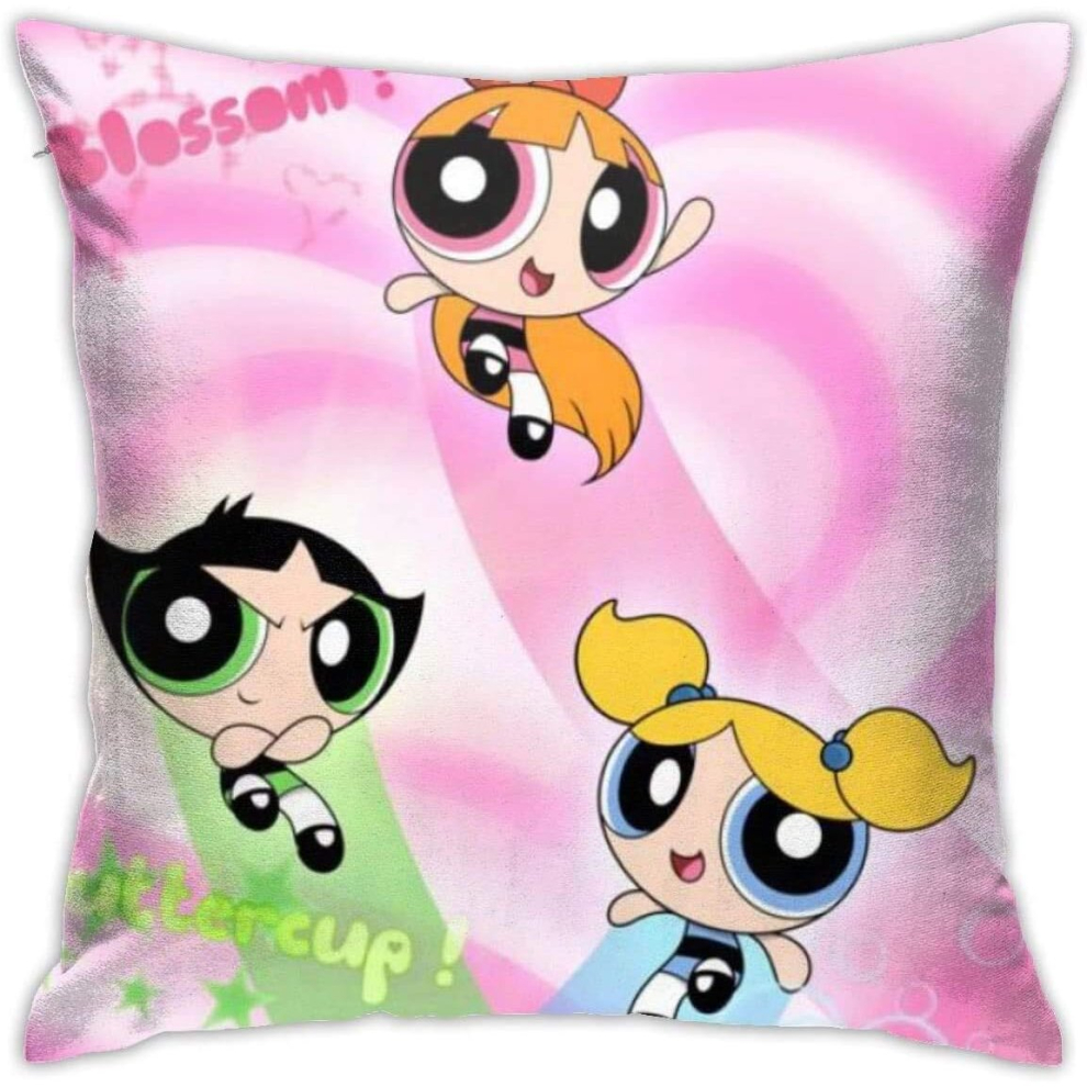 Soft Decorative Throw Pillow Cases Powerpuff Girls Square Pillowcase Comfy Cushion Cover Luxury Pillow Cover-image-OPC-PCRQCFR-NEW