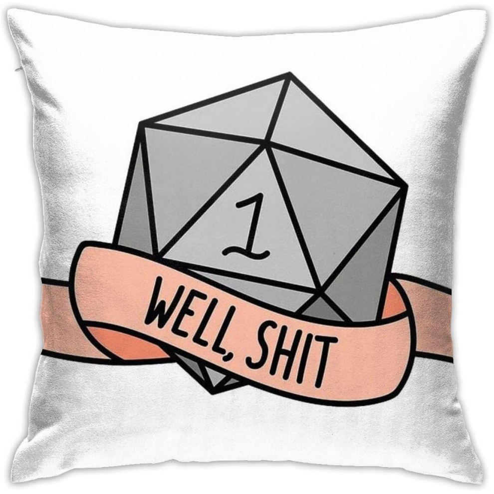 D20  Well Shit Cushion Throw Pillow Cover Decorative Pillow Case For Sofa Bedroom 45CM*45CM-image-OPC-PCRQDSJ-NEW