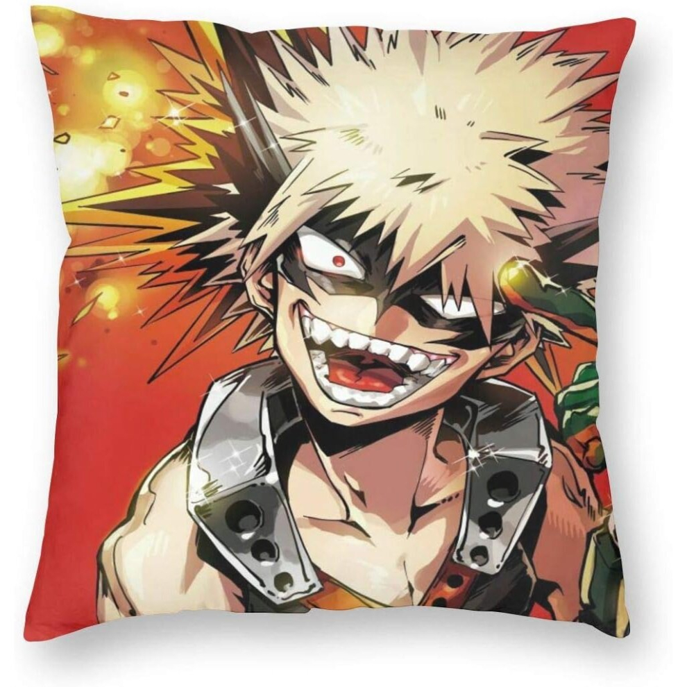 My Hero Academia Bakugou Katsuki Anime Throw Pillow Luxury Breathable Cushion Cover Decorative Square Soft Pillowcase Accent Pillow Case 18" x18"-image-OPC-PCRQDH7-NEW