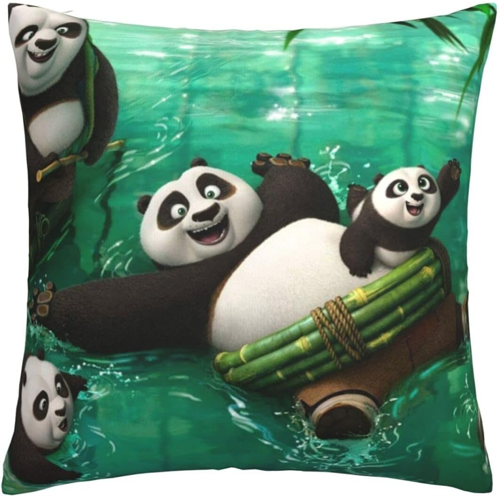 Kungfu Panda Soft Cushion Covers 45 X 45 Cm Square Throw Pillowcases Comfy Decorative Throw Pillow Cases Luxury Pillow Cover-image-OPC-PCRQG67-NEW