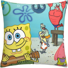 Soft and Comfortable Spongebob Cushion Cover Decorative Square Throw Pillow Cover Sofa Car Pillowcase