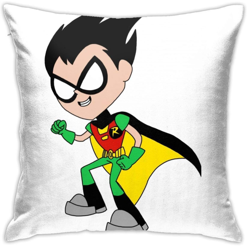 Teen Titans Go Robin Throw Pillow Covers Double-Sided Printing Cushion Cover Soft Decorative Pillowcase for Sofa Couch Bed Chair 18x18 in-image-OPC-PCRQHH9-NEW