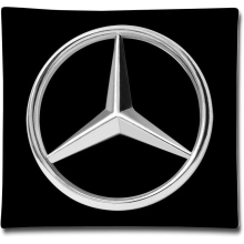 Mercedes Benz Logo Cotton Sateen Pillow Case Cushion Cover (18"x 18")
