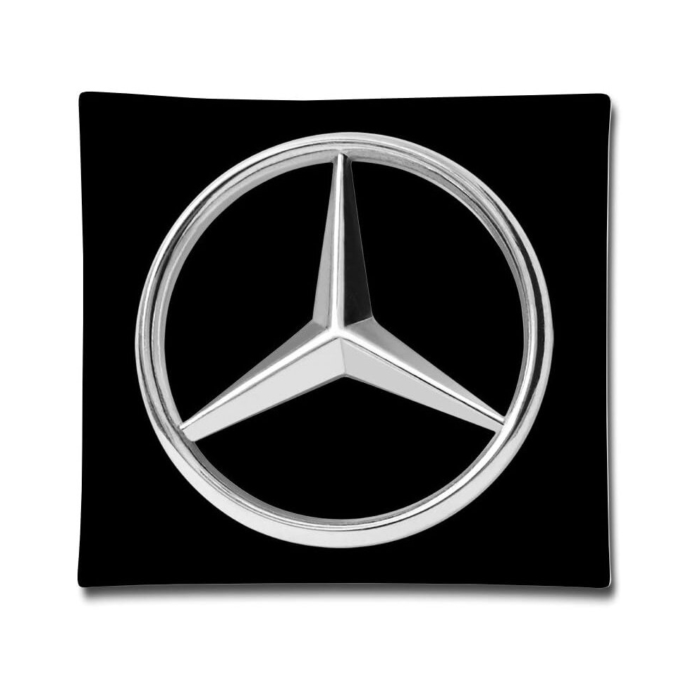 Kerota Mercedes Benz Logo Cotton Sateen Pillow Case Cushion Cover (18"X 18")