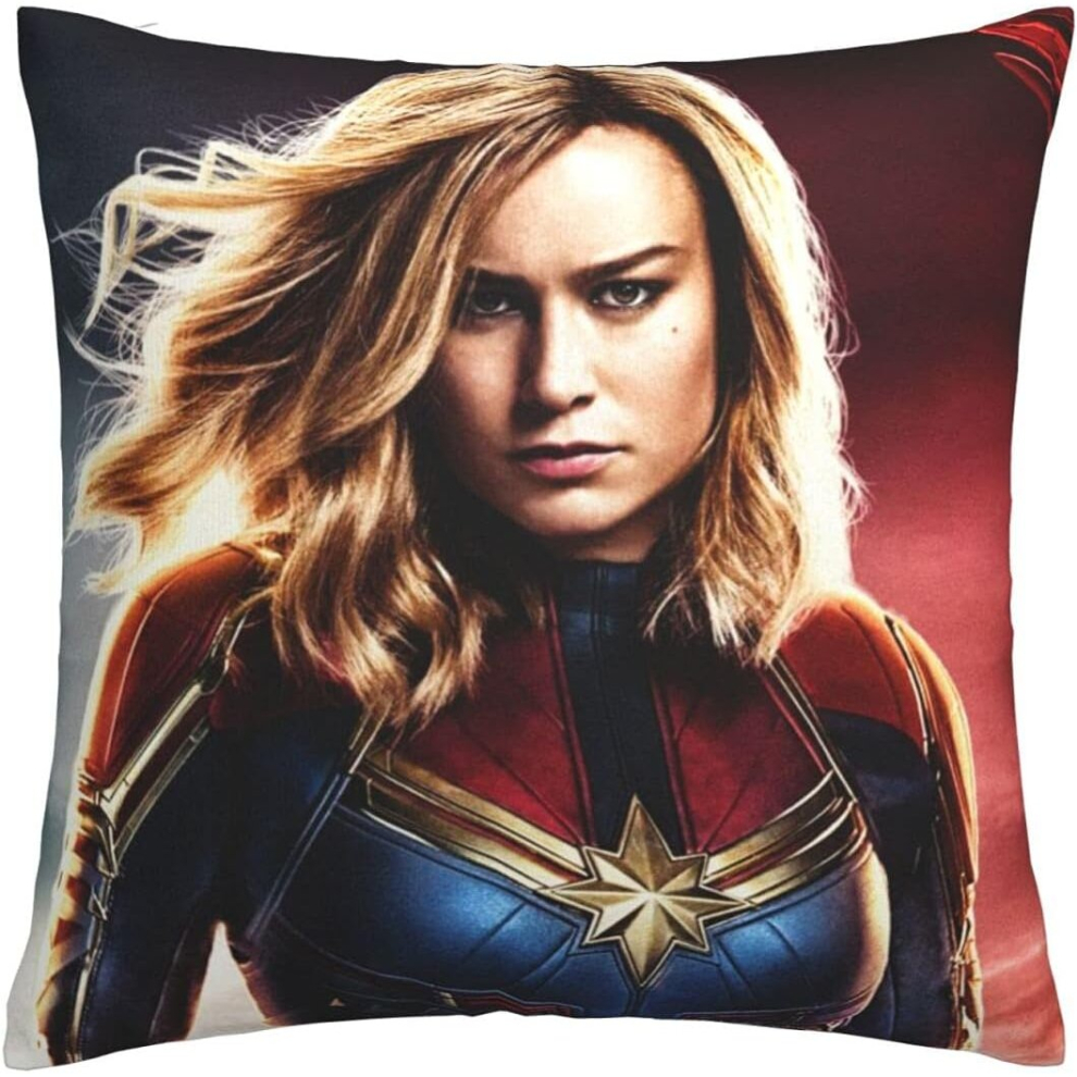 Soft and Comfortable Captain Marvel Cushion Covers 45 X 45 Cm Square Throw Pillowcases Outdoor Decor  18 X 18 Inch Double-Sided Printing-image-OPC-PCRQJSC-NEW