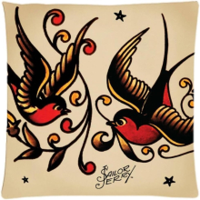 Sailor Jerry Tattoo Print Sofa Home Decor Design Throw Pillow Case Cushion Covers Square 18 Inch