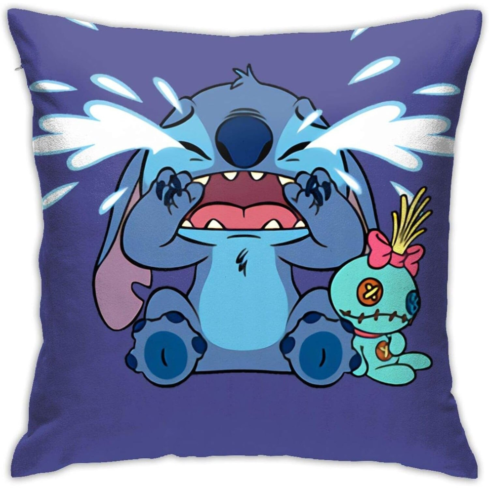 Stitch Crying Daily Pillow Cushion Sofa Pillow Case Home Office Simple and Soft 18x18in/45x45cm-image-OPC-PCRQNDW-NEW