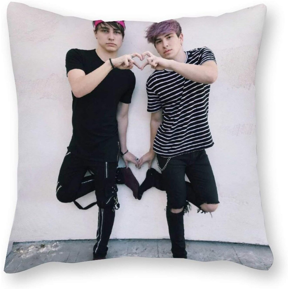 Sam and Colby Cushion Pillow - Pop Art - Canvas Pillowcase Single - Without Filling pad - 40x40cm (Cover only)