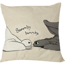 Baymax and Toothless Scaly Baby Pillow Case 18 x 18 inches