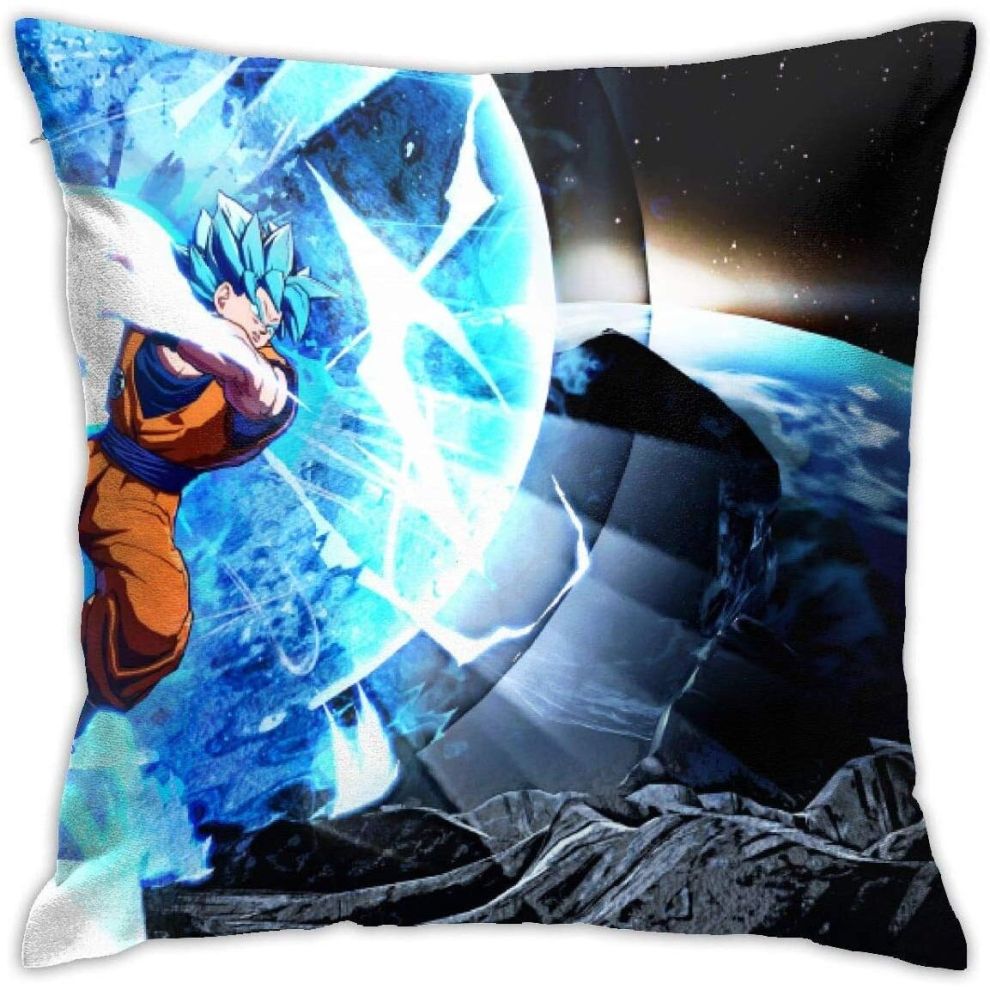 Pillowcase Goku Dragon Ball Fighterz Decorative Throw Pillow Covers Cushion Cover for Home Sofa (55cmx55cm)-image-OPC-PCRQSNJ-NEW
