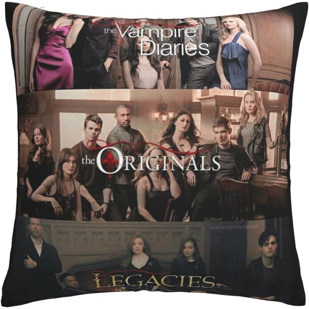 Soft Cushion Covers Pillowcases,The Vampire Diaries Decorative Large Square Washable Throw Pillow Cases for Living Room, Sofa, Bedroom, Home Car