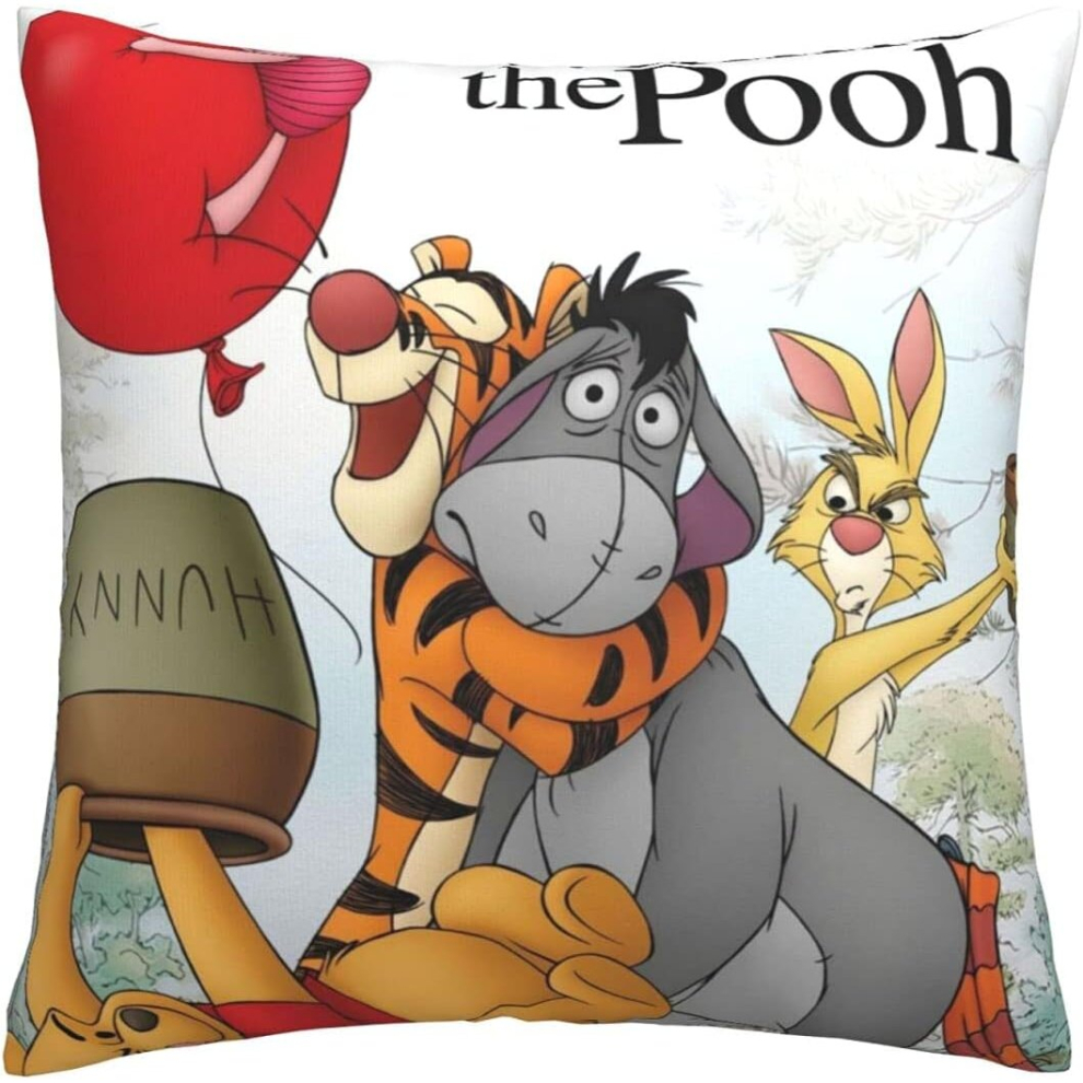 Pooh Bear Soft Cushion Covers 45 X 45 Cm Square Throw Pillowcases Comfy Decorative Throw Pillow Cases Luxury Pillow Cover-image-OPC-PCRQV6N-NEW