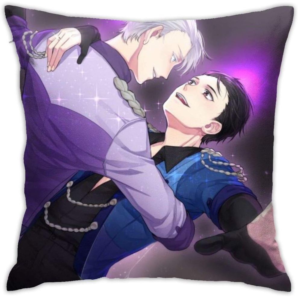 Yuri On Ice Anime Luxury Breathable Cushion Cover, 18x18 Inch Home Living Room Sofa Car Seat Decoration Pillowcase-image-OPC-PCRQVK9-NEW