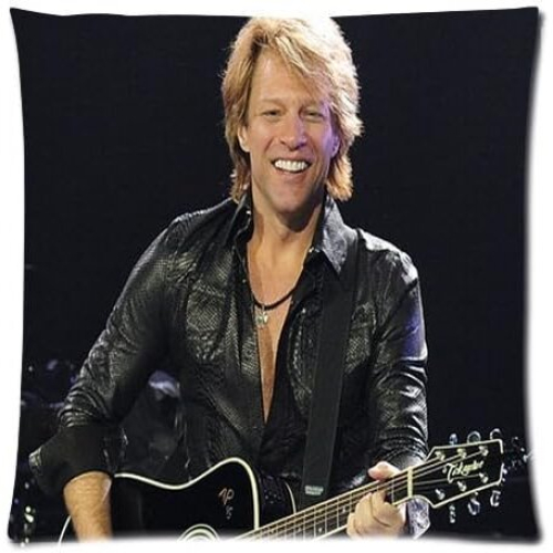 Custom Jon Bon Jovi Home Decorative Soft Throw Pillowcase Cushion Custom Pillow Case Cover Protecter with Zipper Standard Printed (65cmx65cm)