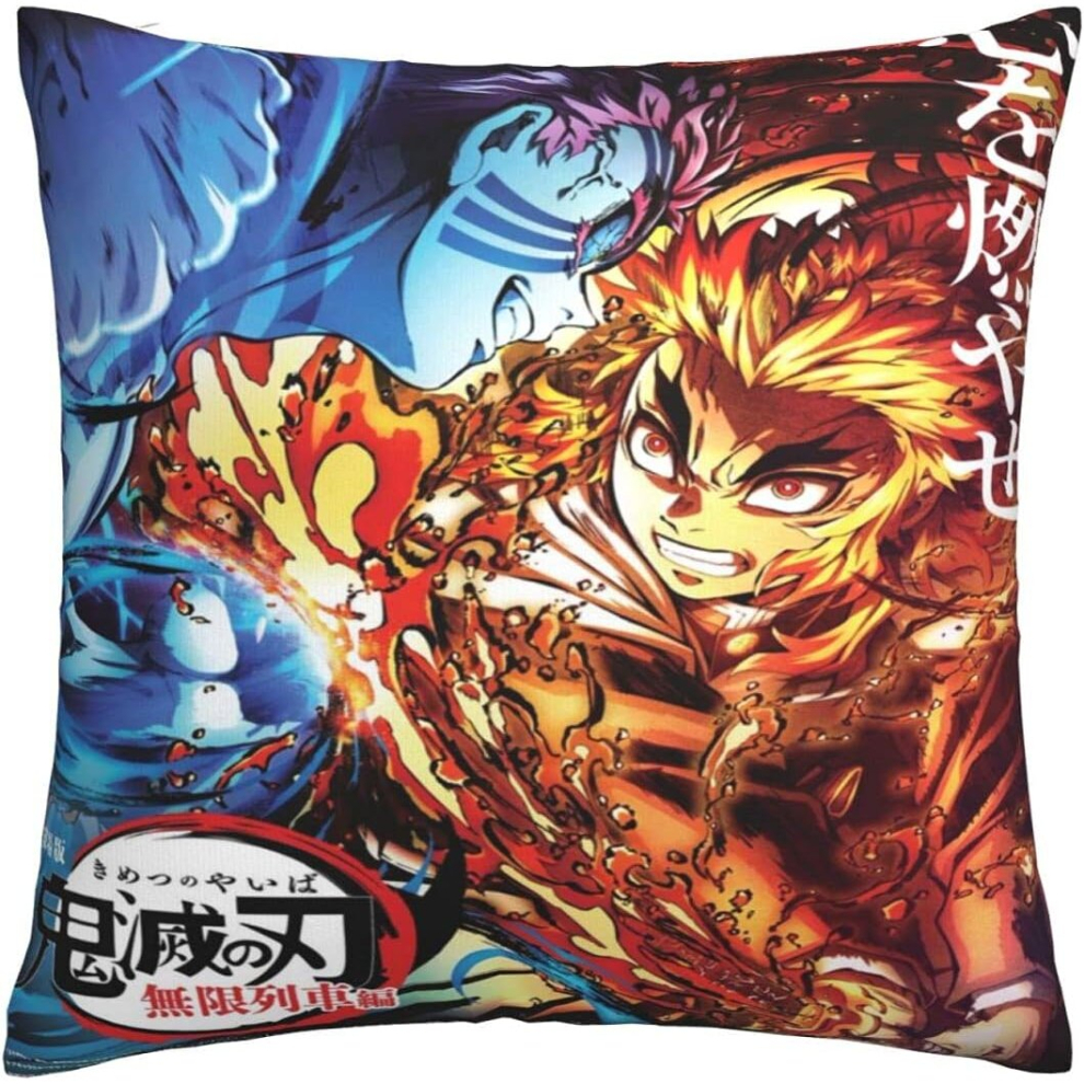 Throw Pillow Covers Demon Slayer Warm and Soft Cushion Cover for Decorative Pillowcases in Bed Sofa Outdoor Pillow-image-OPC-PCRQXZJ-NEW