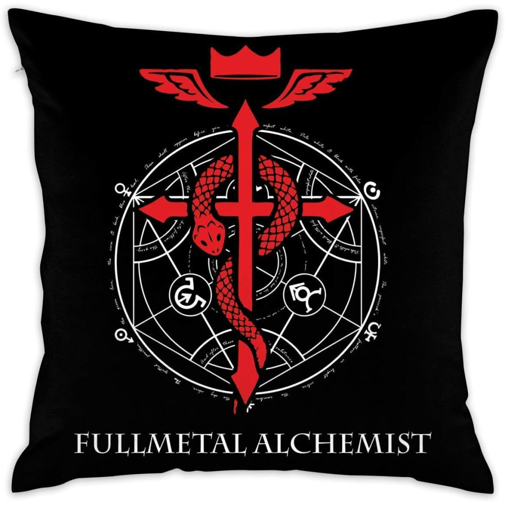 Fullmetal Alchemist Flamel Decorative Throw Pillow Covers Case Pillowcases (45cmx45cm)-image-OPC-PCRQRKG-NEW