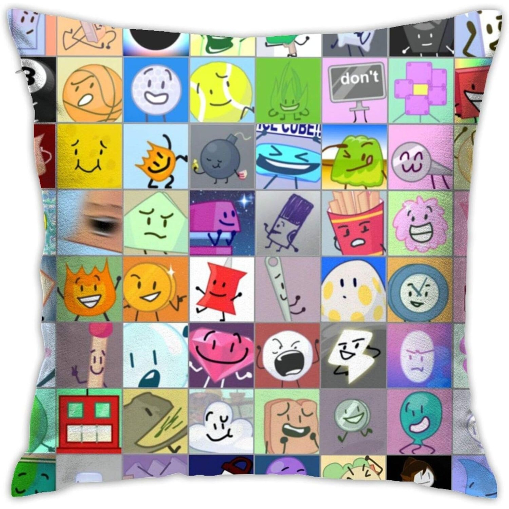 Battle for Bfdi Throw Pillow Covers 18 x 18 inch Anti-Shrinkage Simple Pillow Covers Cushion Covers Soft Decorative Throw Pillow