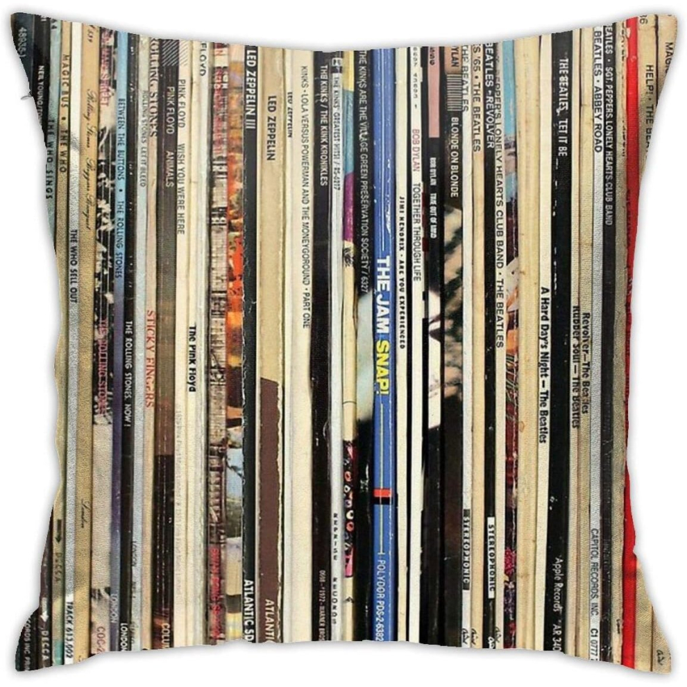 Classic Rock Vinyl Records Cushion Throw Pillow Cover Decorative Pillow Case For Sofa Bedroom 45CM*45CM