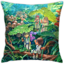 Anime Cartoon Lotus Leaf Child Throw Pillow Covers 18 X 18 Inch, Pillow Case Modern Cushion Cover Square Pillowcase Decoration.