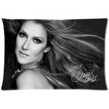 Custom Black and White Celine Dion Pillowcase 20x36 - Double-Sided, Zippered Throw Pillow Cover, Soft Polyester-Cotton, Machine Washable