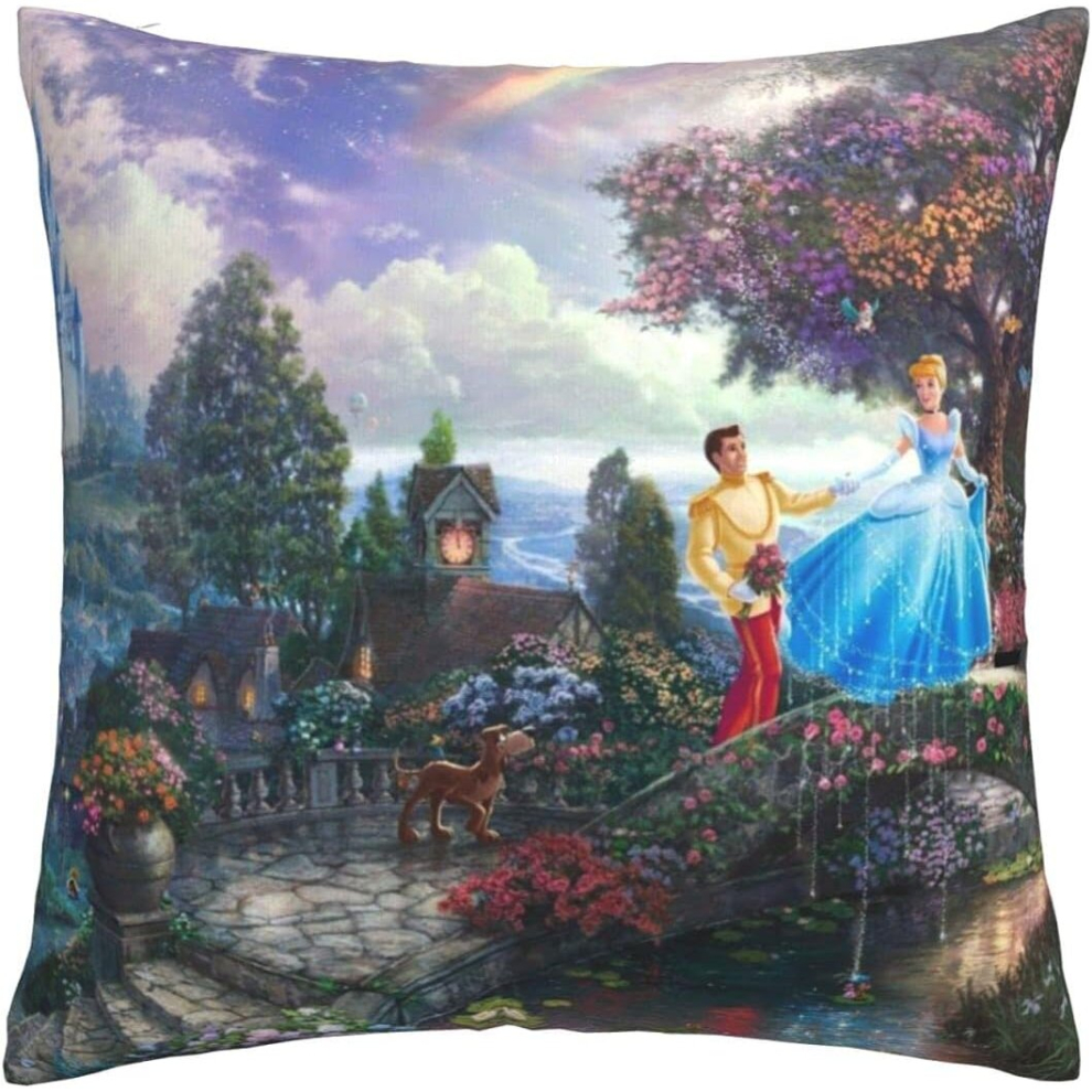 Cinderella Soft Cushion Covers 45 X 45 Cm Square Throw Pillowcases Comfy Decorative Throw Pillow Cases Luxury Pillow Cover