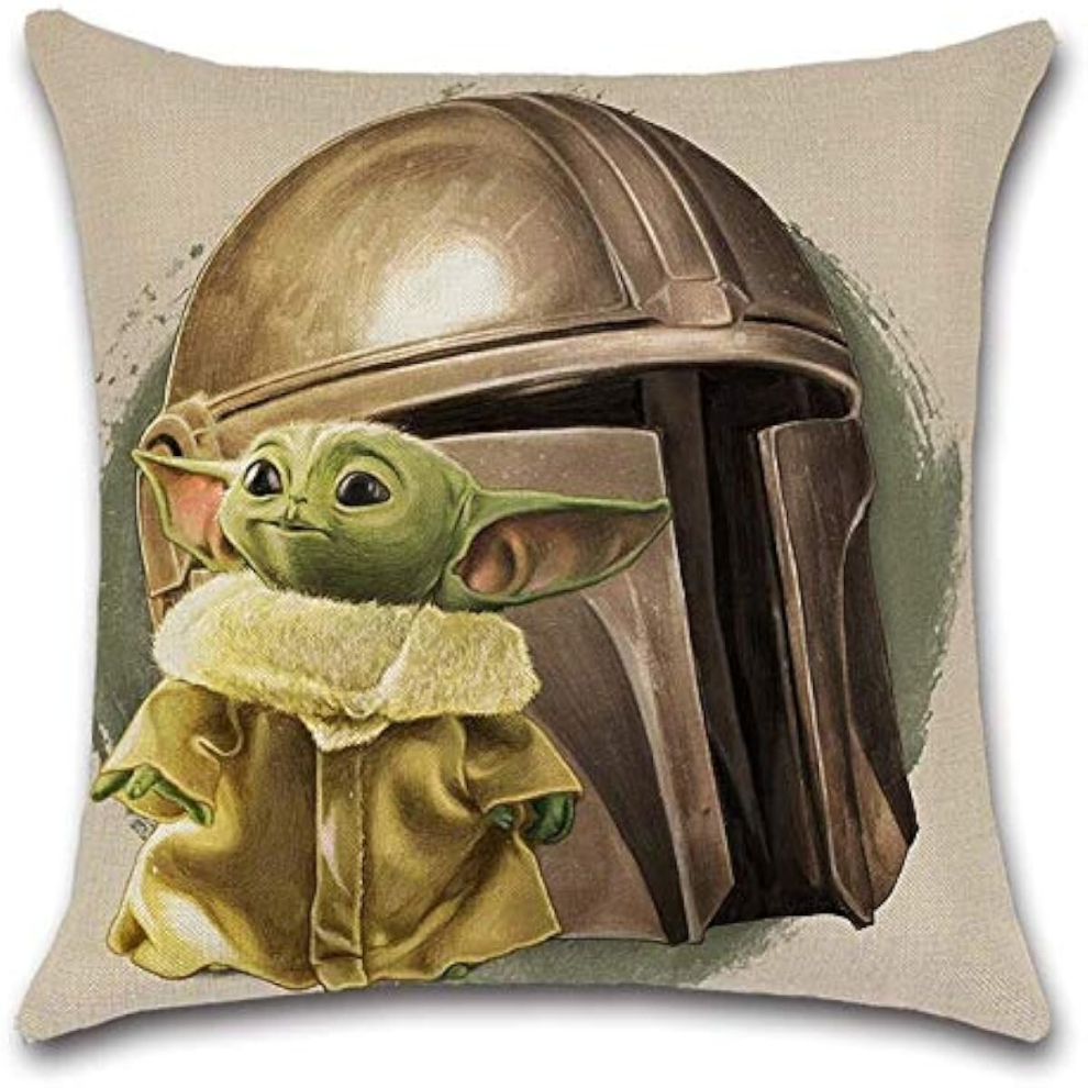 Cushion Cover - baby yoda cushion cover home bed decoratives pillows case decor throw pillows cover 1 PCs-Blue