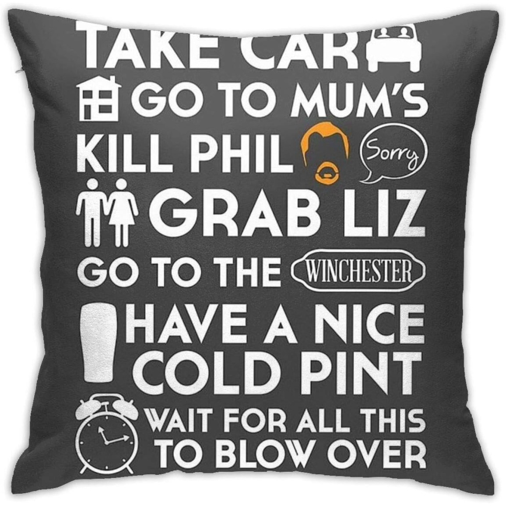 Shaun Of The Dead The Plan To To List Cushion Throw Pillow Cover Decorative Pillow Case For Sofa Bedroom 45CM*45CM