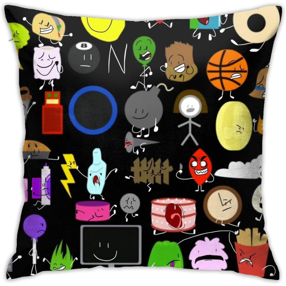 Battle for Bfdi Throw Pillow Covers 18 x 18 inch Anti-Shrinkage Simple Pillow Covers Cushion Covers Soft Decorative Throw Pillow