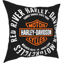 Harley Davidson Cushion Cover 18 x 18 Inch Polyester Home Decorative Square for Sofa Throw Pillow Case, 45cm x 45cm