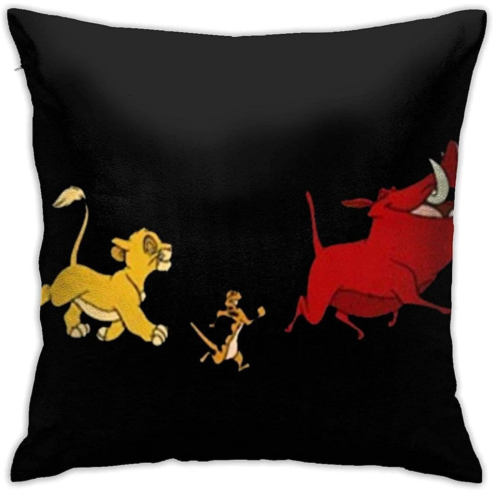 Throw Pillow Cover The L-io-n Ki_ng - Hakuna Matata Decorative Pillow Case Home Decor Square 18x18 Inches Pillowcase-image-OPC-PCRRF6N-NEW
