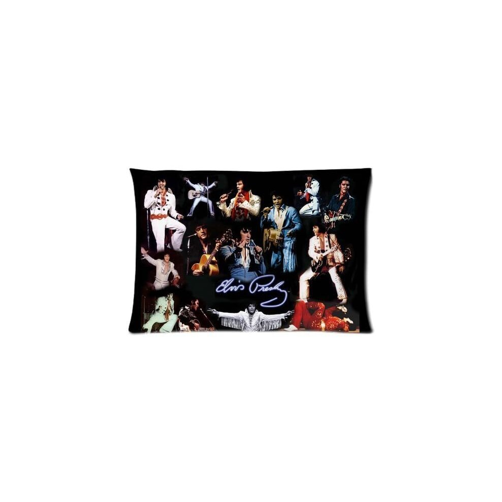 Elvis Presley A Golden Celebration Custom Cotton & Polyester Soft Zippered Cushion Throw Case Pillow Case Cover (76cmx50cm)