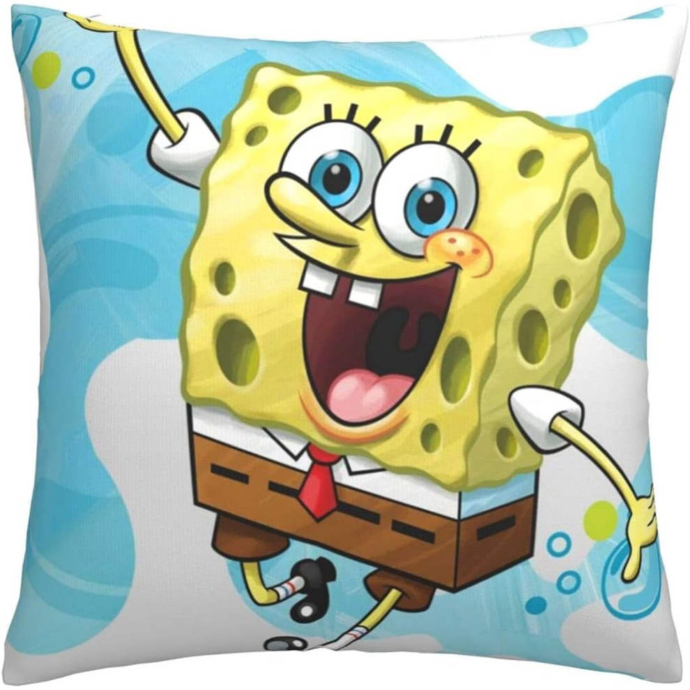 Soft and Comfortable Spongebob Cushion Cover Decorative Square Throw Pillow Cover Sofa Car Pillowcase