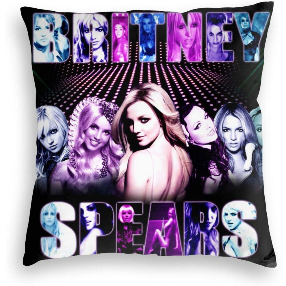 Britney Spears Reuseable Cushion Cover Throw Sofa Pillowcase Cartoon Velvet Pillow Cover Bed Pillow Car Cushion Chair Cushion(24"X24")