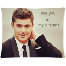 Zac Efron Handsome California Actor Custom Personalized Picture Pillowcase one side-18x18 inch