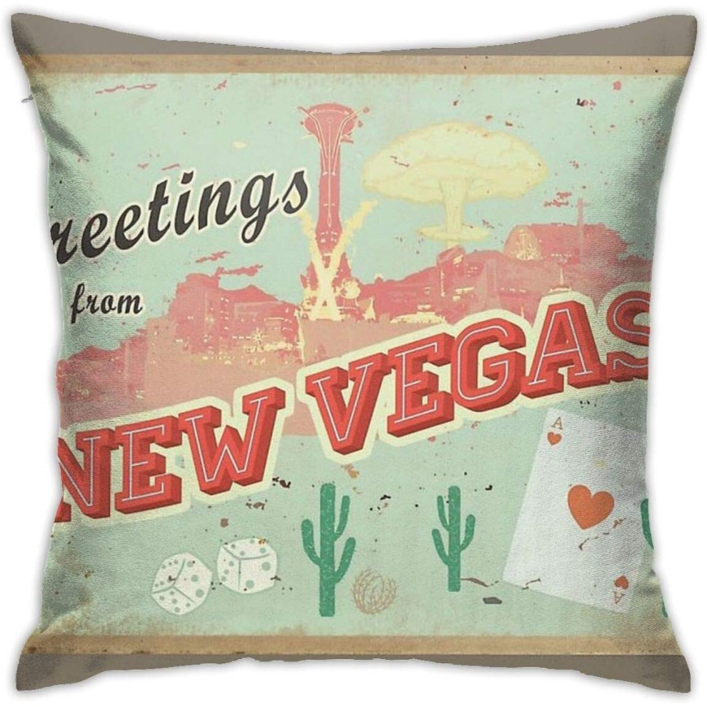 New Vegas Postcard Cushion Throw Pillow Cover Decorative Pillow Case For Sofa Bedroom 45CM*45CM-image-OPC-PCRRPVT-NEW